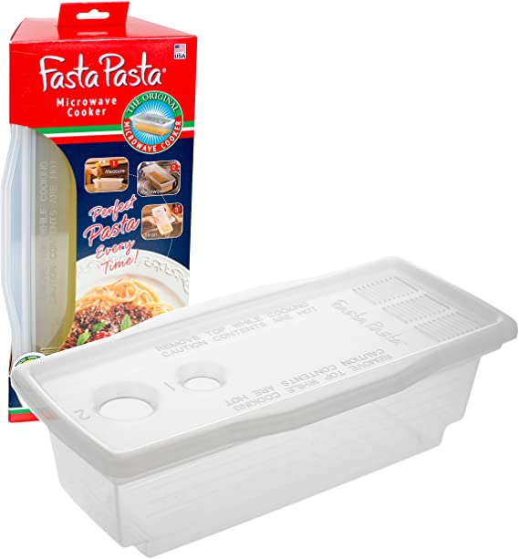 Microwave Pasta Cooker - The Original Fasta Pasta - No Mess, Sticking or Waiting for Boil