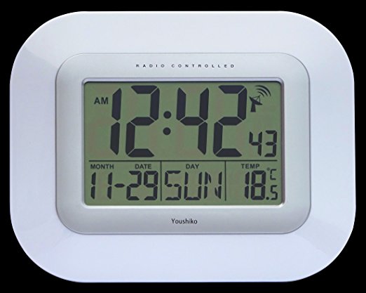 Radio Controlled LCD Wall Mountable and Desk Clock (New UK Version) Jumbo LCD