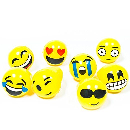 Fun Central AY949 Light up Jelly Emoji Rings - Assorted