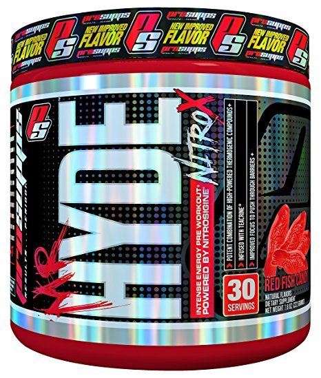 Pro Supps Mr. Hyde NitroX Intense Energy Pre-Workout Powder (Red Fish Candy Flavor), Powered By Nitrosigine, 30 True Servings, Ridiculous Focus, Massive Energy, Insane Muscle Pumps 7.8 oz net weight