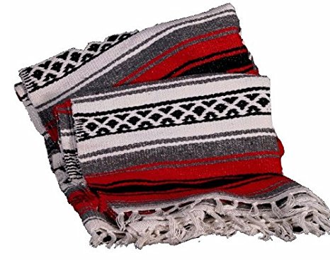 Authentic 6' x 5' Mexican Siesta Blanket (Assorted Colors)