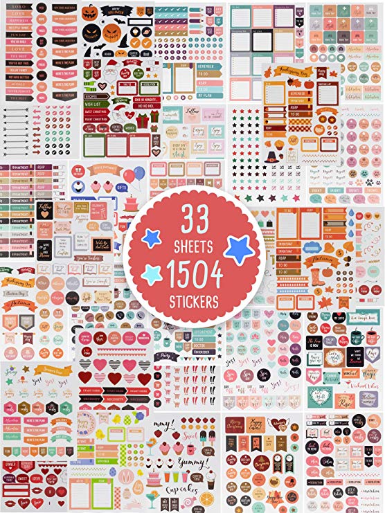 Gorgeous Planner Stickers - 1500  Stunning Design Accessories Enhance and Simplify Your Planner, Journal and Calendar
