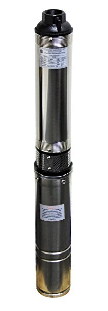Hallmark Industries MA0343X-4A Deep Well Submersible Pump, 1/2 hp, 220V, 60 Hz, 25 GPM, 150' Head, Stainless Steel, 4"