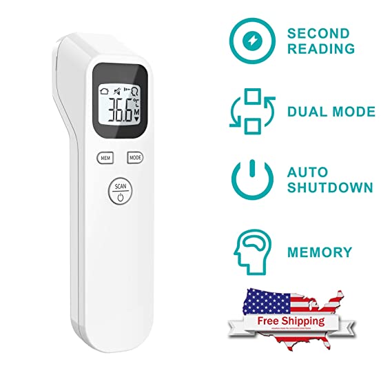 Dermapeel Digital Infrared Forehead Thermometer Non-Contact Digital Thermometer with Fever Alert Function, Digital Medical Infrared Thermometer for Baby and Adults