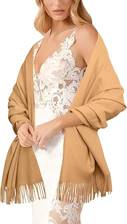 AWAYTR Pashmina Shawls and Wraps - Women's Scarves & Wraps for Evening Dresses Bridal Wedding Shawl Winter Scarf