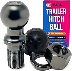 2 Inch Trailer Ball Hitch Ball 10000lbs 1 1/4" Shank Diameter 2" Long Trailer Hitch Ball 2in Tow Ball Marine Grade Boat or Towing