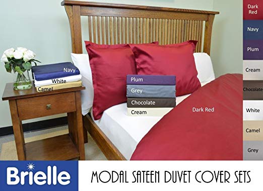 Brielle Modal from Beech Sateen 3-Piece Duvet Cover Set Chocolate King 3 Piece