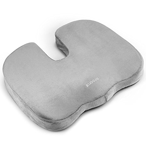 Prooral Orthopedic Memory Foam Office Chair and Car Seat Cushion for Back Pain, Tailbone and Sciatica Relief, Washable Cover.