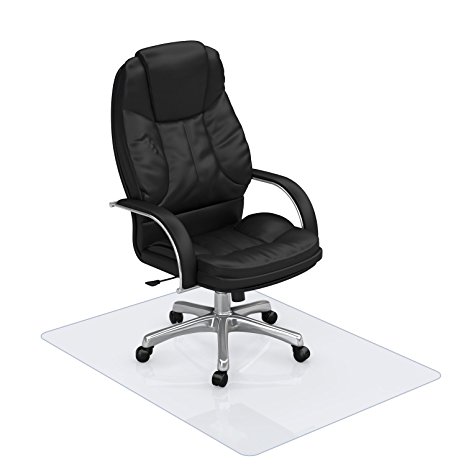 Thickest Office Chair Floor Mat - 1/8 Thick 48" X 36" Rectangular Desk Chair Mat For Hardwood Floor, Low Pile Carpet, BPA Free ANTI-SLIP PVC Multi-Purpose Floor Protector