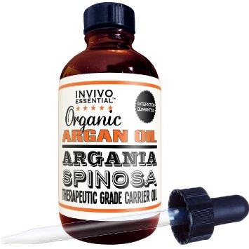 Organic Argan Oil Premium Therapeutic Grade 4 Ounce Liquid Carrier Oil For Aromatherapy Relaxing Massage and Diluting Essential Oils With Free Dropper