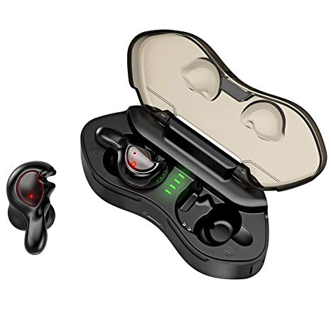 Workout Wireless Earbuds, Bluetooth 5.0 True Wireless Earbuds Bluetooth Earphones, Dual Build-in Mics and CVC6.0 Noise Cancellation Earbuds with Charging Case IPX5 Waterproof HD Stereo Headphones for iPhone and Android