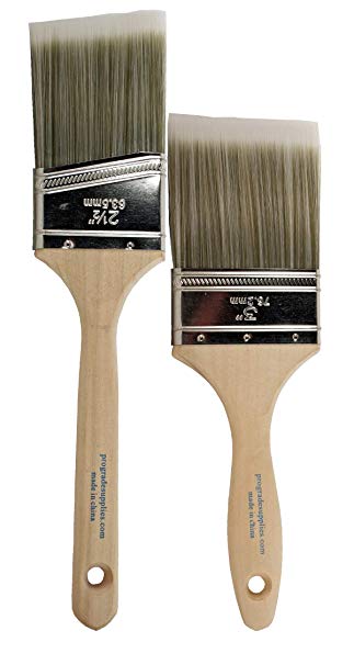 Pro-Grade Home Wall/Trim House Paint Brush Set Great for Professional Painter and Home Owners Painting Brushes for Cabinet Decks Fences Interior Exterior & Commercial Paintbrush. (2pk Soft)