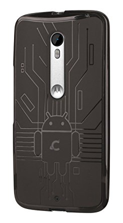 Moto X Pure Case, Cruzerlite Bugdroid Circuit Case Compatible for Motorola Moto X Pure - Retail Packaging - Smoke