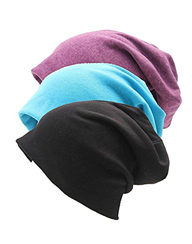 Unisex Indoors 100% Cotton Beanie- Soft Sleep Cap for Hairloss, Cancer, Chemo