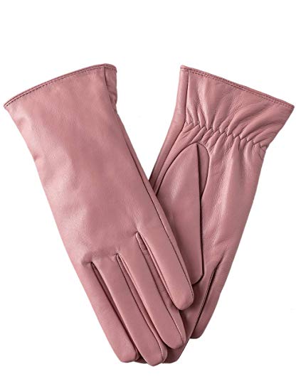 Super-soft Leather Winter Gloves for Women Full-Hand Touchscreen Warm 100% Cashmere Lined Perfect Appearance