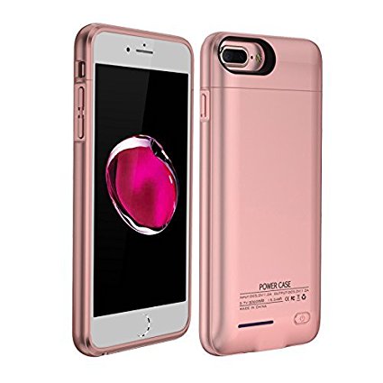 3000Mah Battery Charger Case For Both iPhone7and iPhone 6(S) 4.7" Battery Case Rechargeable Backup Battery Power bank Charger Case,Magnet bracket (Rose gold 4.7" iPhone 7 / 6 /6S)