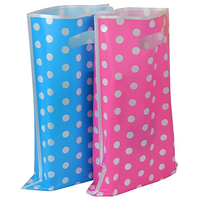 Plastic Party Favor Bags Assorted Colors 50 pcs (Cute Dots)