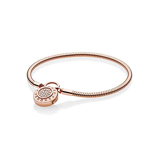 PANDORA Rose Smooth Signature Padlock Bracelet