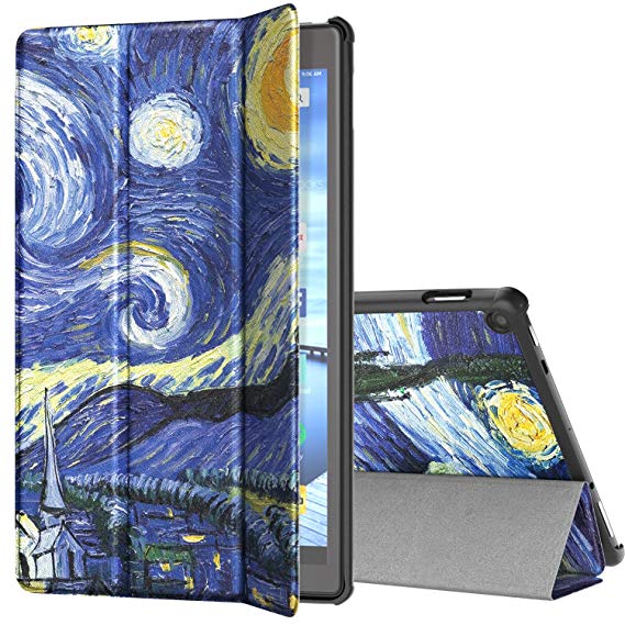 TiMOVO Case Compatible for All-New Fire HD 10 (7th Generation, 2017 Release) - Ultra Lightweight Slim Shell Stand Cover Case with Auto Wake/Sleep Fit Amazon Fire HD 10.1" Tablet, Starry Night