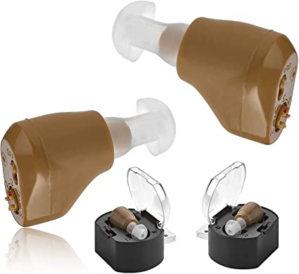 MEDca ITE Mini Ear Amplifier Rechargeable Microtron Set - So Small It's Barely Visible - (1 Pair)