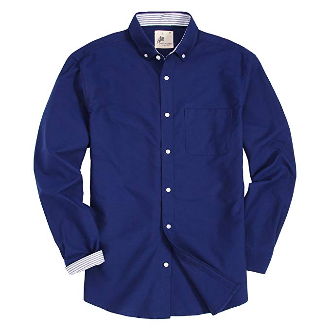 Alex Vando Mens Casual Button Down Regular Fit Long Sleeve Oxford Shirts