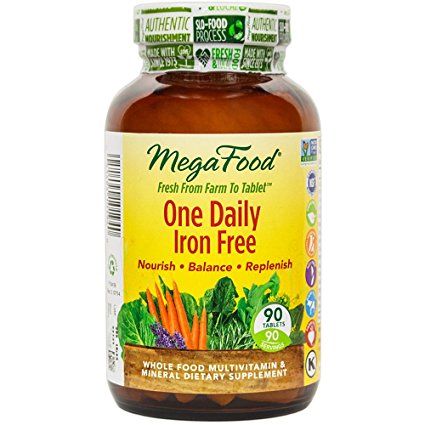 MegaFood - One Daily Iron Free, Supports Optimum Health & Well-being, 90 Tablets (FFP)