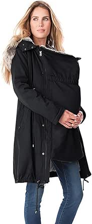 Waterproof Maternity Coat with 3in1 Fleece Lined Coat Winter Warm Hooded Jacket Extender Maternity