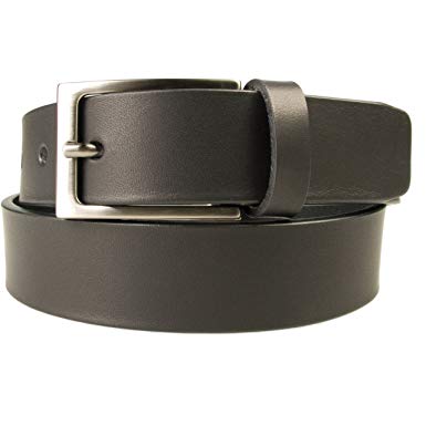 Belt Designs - Made in UK - Mens Full Grain Leather Belt - Gun Metal Finish Buckle