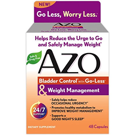 AZO Bladder Control with Go-Less/Weight Management Dietary Supplement, 48 Count