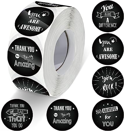 1000 Pcs Kudos Appreciation Stickers Positive Sayings Label Retro You are Awesome Thank You for Being Amazing You Make a Difference Labels for Gratitude Volunteers Nurses Teacher (Cool Style)