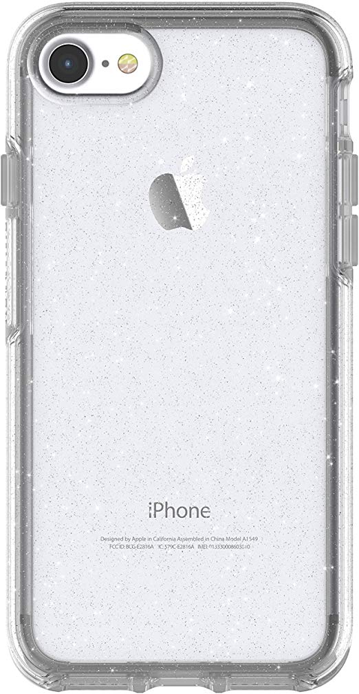 OtterBox SYMMETRY CLEAR SERIES Case for iPhone 8 & iPhone 7 - Retail Packaging - STARDUST (SILVER FLAKE/CLEAR) & ALPHA GLASS SERIES Screen Protector for iPhone 6/6s/7/8 - Retail Packaging - CLEAR