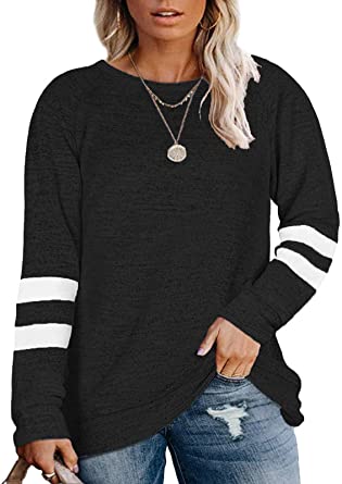 DOLNINE Plus Size Sweatshirts for Women Long Sleeve Oversized Tunic Tops