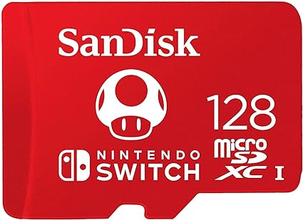 SanDisk 128GB MicroSD Nintendo Switch Micro SDXC Memory Card for Switch & Switch Lite SDSQXAO-128G Super Mario Design Bundle with (1) GoRAM Card Reader (128GB, 1 Pack)