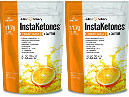 InstaKetones®  Organic Caffeine (Orange Burst) (2 Pack) 11.7g BHB Per Scoop ( Caffeine) (60 Servings) Exogenous Ketones