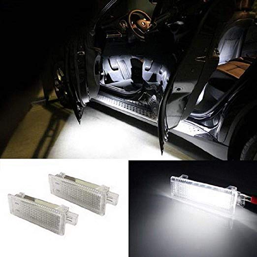 iJDMTOY (2) 18-SMD LED Side Door Courtesy Lamp Assy For BMW 1 3 5 6 7 Series Z4 X3 X5 X6, OEM Replacement, Powered by Xenon White LED Lights & CAN-bus Error Free