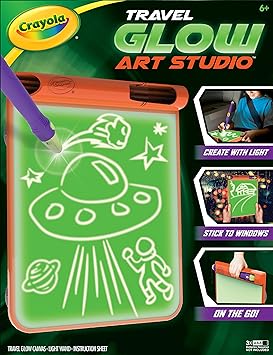 Crayola Travel Glow Art Studio, Glow in The Dark Toys, Kids Gifts for Girls and Boys, Ages 6, 7, 8, 9