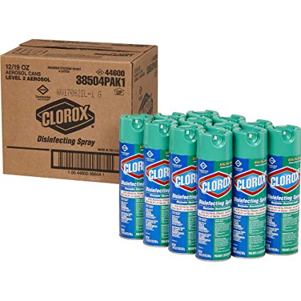 Clorox Commercial Solutions Disinfecting Cleaner – 19 Ounce Spray Can, 12 Cans/Case (38504)