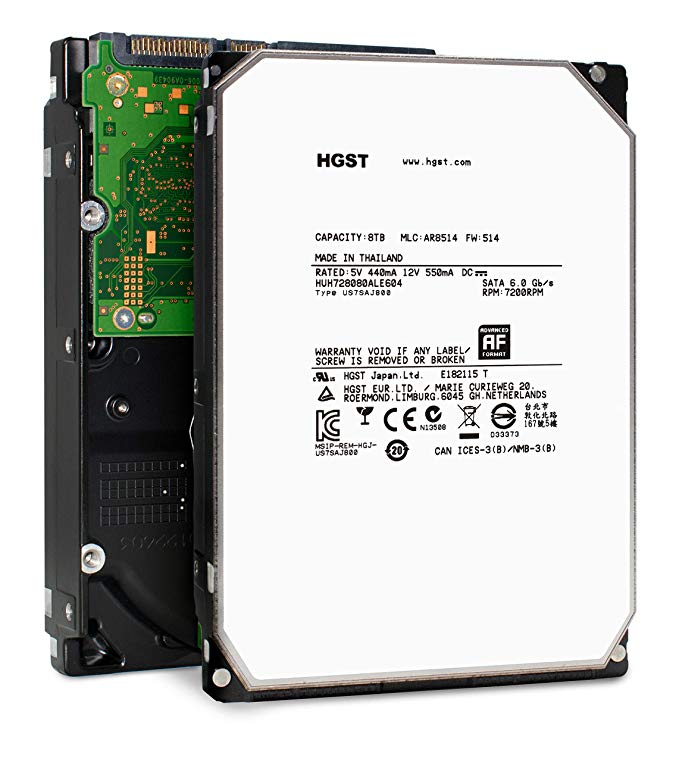 HGST Ultrastar He8 | HUH728080ALE604 | 0F25721 | 8TB 7200RPM 128MB Cache SATA 6.0Gb/s 3.5-Inch | SE | 512e | Enterprise Server Data Center Hard Drive HDD (Certified Refurbished)