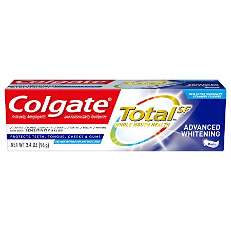 Colgate Total Whitening Toothpaste, Advanced Whitening, 3.4 Ounce (Pack of 1)