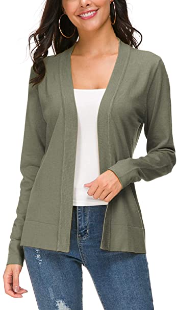 Urban CoCo Women's Long Sleeve Open Front Knit Cardigan Sweater