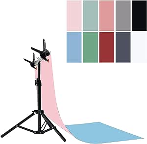 BEIYANG Product Photography Backdrop Paper with T Stand, 22x35inch Double Side 5PCS 10 Patterns Waterproof Food Backdrops Paper, Tabletop Flat Lay backdrops Photography for Food Jewelry Cosmetics