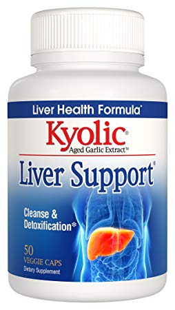 Kyolic Aged Garlic Extract Liver Support Cleanse & Detoxification (50 Count) Odorless Organic Garlic Supplement with Milk Thistle, Soy- Gluten-Free, Gentle on the Gut Garlic Pills