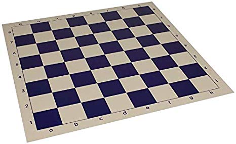 Club Vinyl Rollup Chess Board Blue & Buff - 2.25" Squares