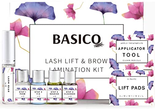 BASICO 2 in 1 Premium Home LASH LIFT & BROW LAMINATION Kit, Eyelash Lifting & Perming, All In One Lash Lifting & Curling and Brow Perm - Professional Results From Home