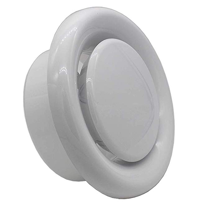 Kair 4 inch / 100mm Round Ceiling Vent Diffuser/Extract Valve with Retaining Ring - Sys-100 - DUCVKC306F