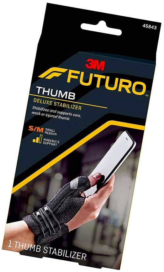 Deluxe Thumb Stabilizer, Improves Stability, Moderate Stabilizing Support, Small/Medium, Color: Black, 0.106 Lb, Product Dimensions: 1.5 x 3.8 x 7.5 inches ; 0.32 Ounces