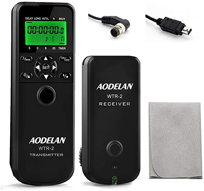 AODELAN Wireless Camera Shutter Remote Release Control for Nikon D850, D810, D5200, D3100, D5000, D7200, D600, D610, D750, D3200, D3300 Cameras