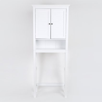 Glitzhome 68.26"H Wooden Bathroom Storage Cabinet, White