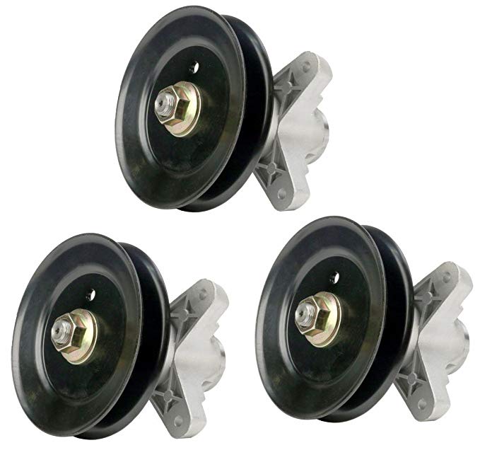 Erie Tools Three (3) Pack Lawn Mower Deck Spindle Assembly & Pulley for Cub Cadet 618-04125 618-04126 I1050, LT, SLT & RZT Zero Turn