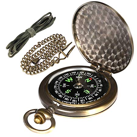 AYOUYA Compass Navigation Outdoor Riding Hiking Waterproof Metal Portable with Chain and Cable Sport Mate